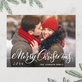 メリーモダンクリスマスホリデーPHOTOグリーティング ポストカード