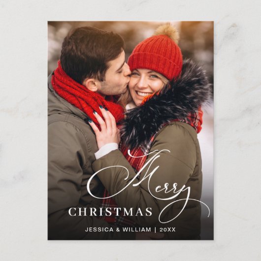 メリーモダンクリスマスホリデーPHOTOグリーティング ポストカード (正面)