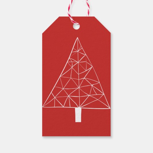 メリーモダンクリスマスホワイトスクリプトツリーカスタム ギフトタグ (裏面)