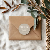 メリーモダンクリスマスボホベージュホリデー ラウンドシール