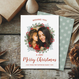 メリーモダンクリスマスリース水の色&写真 シーズンカード