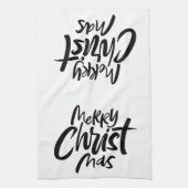 メリーモダンクリスマスレタリングクリスチャン キッチンタオル (縦)