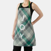 メリーモダンクリスマスレタリンググリーンプレイド エプロン (インサイチュ)