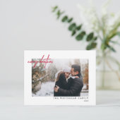 メリーモダンクリスマスレタリング写真 ポストカード (スタンド正面)