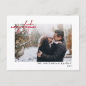 メリーモダンクリスマスレタリング写真 ポストカード (正面)