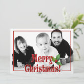 メリーモダンクリスマスレッドオーバーレイカスタム写真 シーズンカード (スタンド正面)