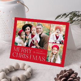 メリーモダンクリスマスレッド4写真 シーズンカード