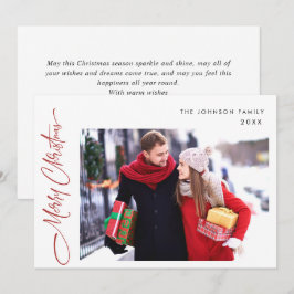 メリーモダンクリスマスワンフォトグリーティングQRコード シーズンカード