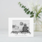 メリーモダンクリスマス休暇の写真家族 ポストカード (スタンド正面)
