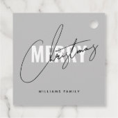 メリーモダンクリスマス休暇グレー フェイバータグ (裏面)