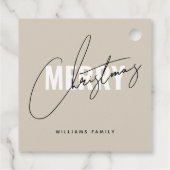 メリーモダンクリスマス休暇ベージュ フェイバータグ (裏面)