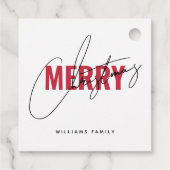 メリーモダンクリスマス休暇ホワイト フェイバータグ (裏面)