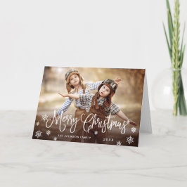 メリーモダンクリスマス写真あいさつ カード