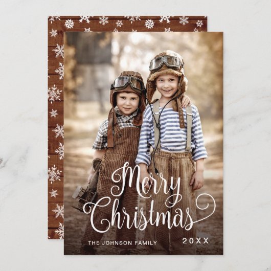 メリーモダンクリスマス写真あいさつ シーズンカード (正面/裏面)