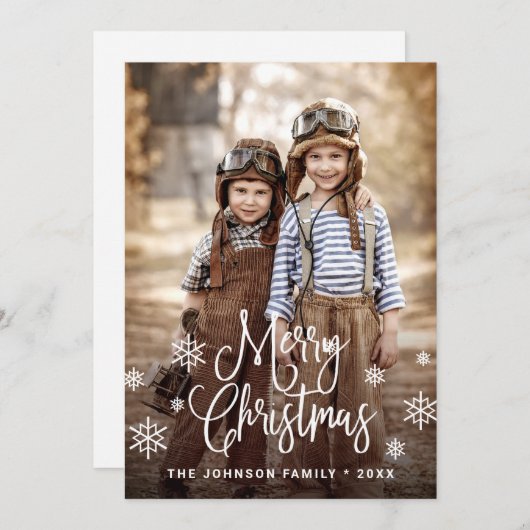 メリーモダンクリスマス写真あいさつ シーズンカード (正面/裏面)