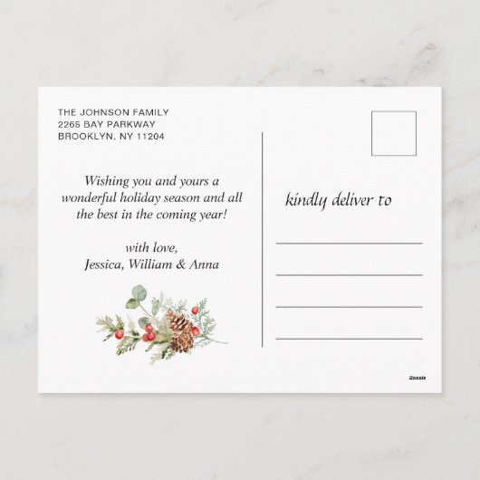 メリーモダンクリスマス写真あいさつ シーズンポストカード (裏面)