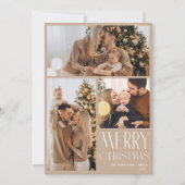 メリーモダンクリスマス写真グリッドホリデーカード シーズンカード (正面)