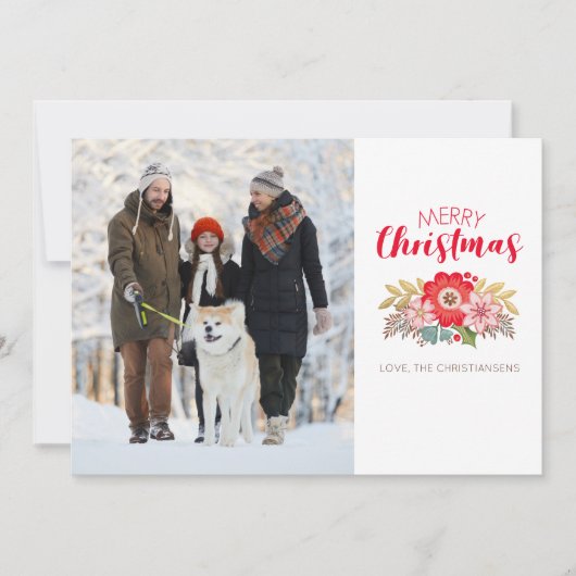 メリーモダンクリスマス写真グリーティングカード シーズンカード (正面)
