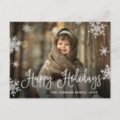 メリーモダンクリスマス写真グリーティングホリデー ポストカード (正面)