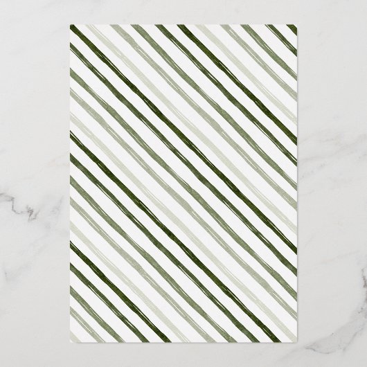 メリーモダンクリスマス写真グリーン金ゴールド 箔シーズンカード (裏面)