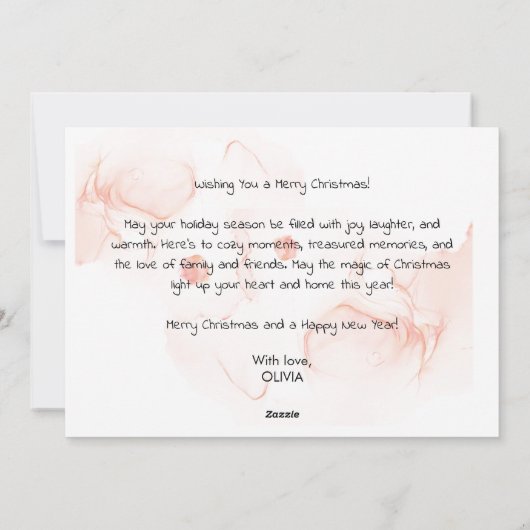 メリーモダンクリスマス写真コラージホリデーカード シーズンカード (裏面)