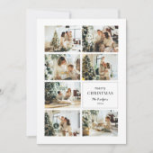 メリーモダンクリスマス写真コラージュ シーズンカード (正面)