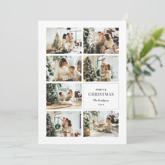 メリーモダンクリスマス写真コラージュ シーズンカード (スタンド正面)