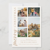 メリーモダンクリスマス写真コラージュ シーズンカード (正面)