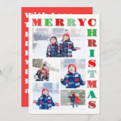 メリーモダンクリスマス写真コラージュ シーズンカード (正面/裏面)