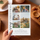 メリーモダンクリスマス写真コラージュ シーズンカード