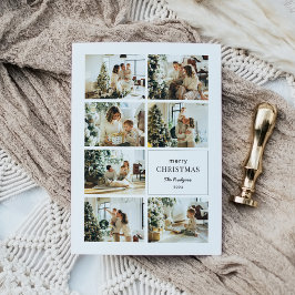 メリーモダンクリスマス写真コラージュ シーズンカード