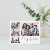 メリーモダンクリスマス写真コラージュ シーズンポストカード (スタンド正面)