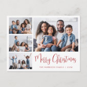 メリーモダンクリスマス写真コラージュ シーズンポストカード (正面)