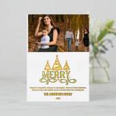メリーモダンクリスマス写真ゴールドフォイルカード 箔シーズンカード (立ち正面)