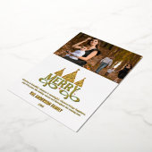 メリーモダンクリスマス写真ゴールドフォイルカード 箔シーズンカード (回転した状態)