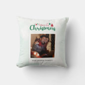 メリーモダンクリスマス写真パーソナライズされた クッション (正面)