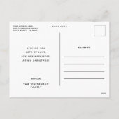 メリーモダンクリスマス写真フォレストグリーン シーズンポストカード (裏面)