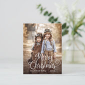 メリーモダンクリスマス写真ホリデーグリーティング ポストカード (スタンド正面)
