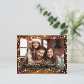 メリーモダンクリスマス写真ホリデーグリーティング ポストカード (スタンド正面)