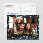 メリーモダンクリスマス写真ホリデーグリーティング ポストカード (正面/裏面)