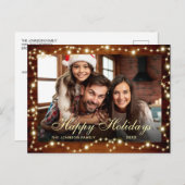 メリーモダンクリスマス写真ホリデーグリーティング ポストカード (正面/裏面)