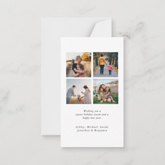 メリーモダンクリスマス写真ミニホリデーカード ノートカード (裏面)