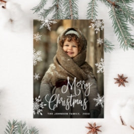 メリーモダンクリスマス写真QRコード シーズンカード