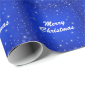 メリーモダンクリスマス冬のスノーフレーク・ブルー ラッピングペーパー (ロールコーナー)