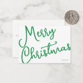 メリーモダンクリスマス台本タイポグラフィNo Photo ノートカード (正面/裏面インサイチュ)