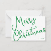 メリーモダンクリスマス台本タイポグラフィNo Photo ノートカード (正面)