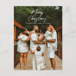 メリーモダンクリスマス台本ファミリー写真クリスマス シーズンポストカード