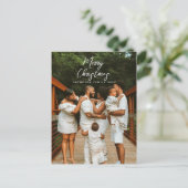 メリーモダンクリスマス台本ファミリー写真クリスマス シーズンポストカード (スタンド正面)