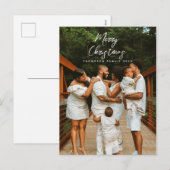 メリーモダンクリスマス台本ファミリー写真クリスマス シーズンポストカード (正面/裏面)