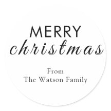 メリーモダンクリスマス台本ラウンドステッカー